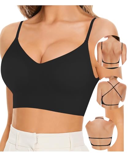 PALAY® Women's Low Back Seamless Bras Backless Multiway Convertible Adjustable Strap Halter Lifting Bra Spaghetti Strap Wire-Free with Padded Removeable, L PALAY® Women's Low Back Seamless Bras Backless Multiway Convertible Adjustable Strap Halter Lifting Bra Spaghetti Strap Wire-Free with Padded Removeable, L